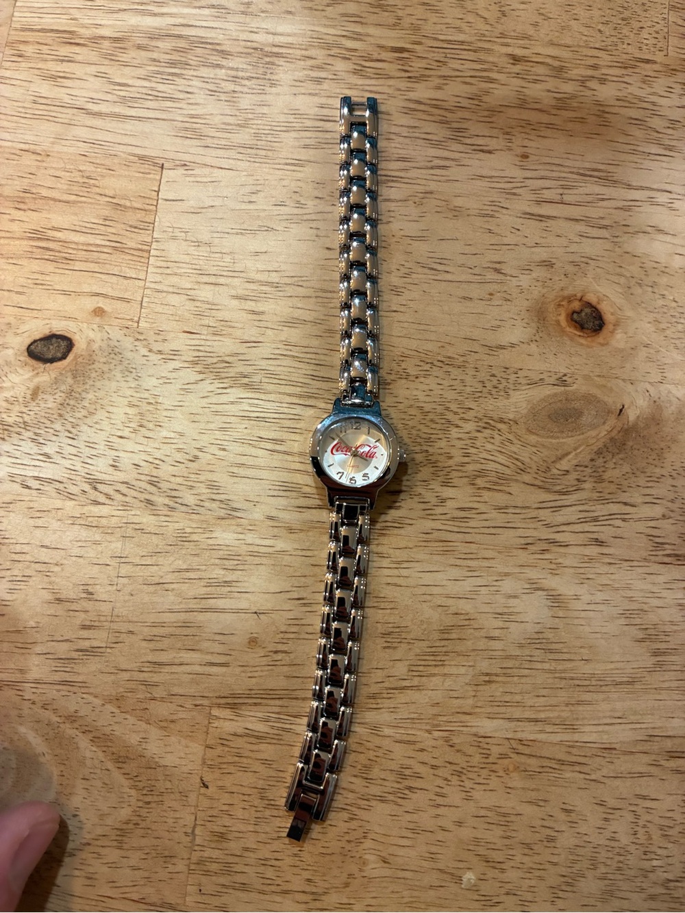 Coca Cola Silver and White Women's Link Bracelet Watch